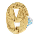 Infinity Fashion Scarf with Hidden Zipper Pocket for Women Pop Lightweight Soft Travel Scarf